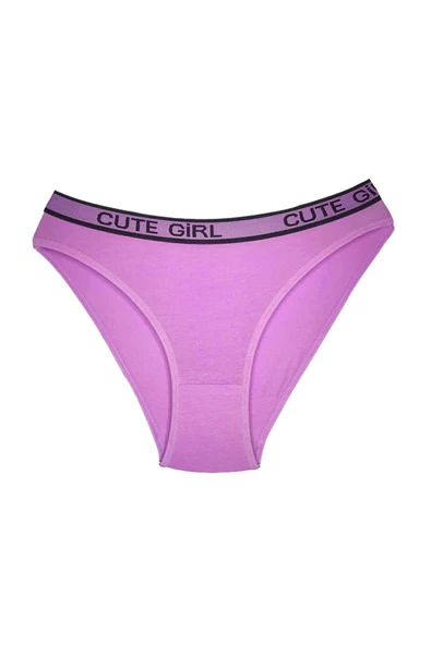 5 Adet Beli Yazılı Pamuklu Kalın Lastik Kadın Slip Külot - 3