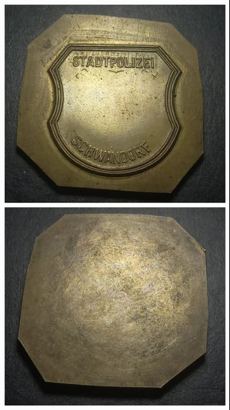 Escoines Koleksiyon Schwandorf Şehir Polisi Hatıra Madalya Kesilmemiş Madalya 70.5Gram 54mm Nadir ürün görseli 1