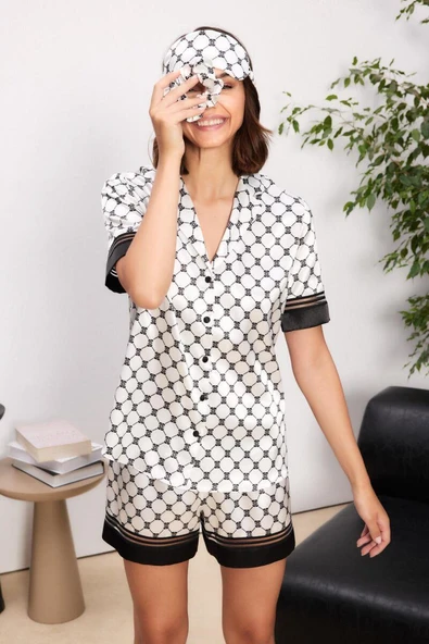 Pierre Cardin 1305 Kadın Saten Biyeli Pijama Takımı - Resim 3