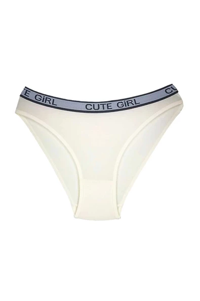 5 Adet Beli Yazılı Pamuklu Kalın Lastik Kadın Slip Külot - 2