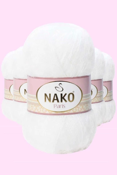 5 Adet Paris El Örgü ipi Yünü Beyaz 208 ürün görseli