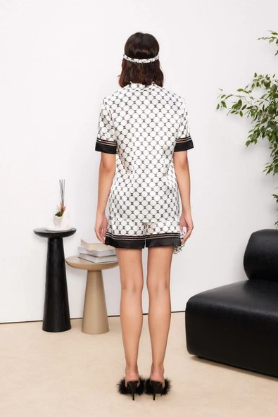 Pierre Cardin 1305 Kadın Saten Biyeli Pijama Takımı - Resim 7