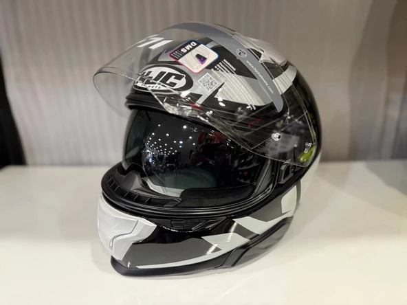 KASK HJC F71 BARD MC5 SİYAH/BEYAZ - 3