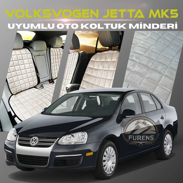Volksvogen Jetta Mk5 Bej Renk Tay Tüyü Cepli & Terletmez Sırtlı Oto Koltuk Minder Seti - Koltuk Koruma Kılıfı (ÖN & ARKA TAM SET) ürün görseli 1