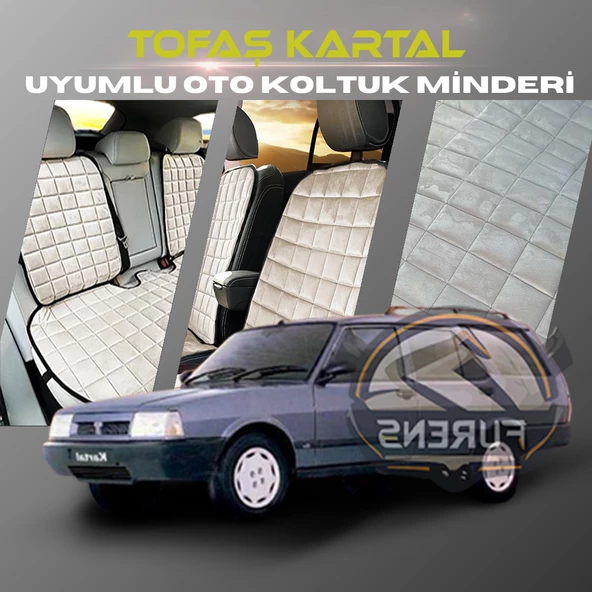 Tofaş Kartal Bej Renk Tay Tüyü Cepli & Terletmez Sırtlı Oto Koltuk Minder Seti - Koltuk Koruma Kılıfı (ÖN & ARKA TAM SET) ürün görseli 1