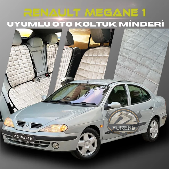 Renault Megane 1 Bej Renk Tay Tüyü Cepli & Terletmez Sırtlı Oto Koltuk Minder Seti - Koltuk Koruma Kılıfı (ÖN & ARKA TAM SET) ürün görseli 1