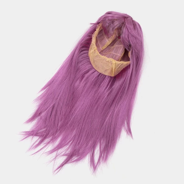 Rose Pembe Renk Düz Kesim Uzun Parti Peruğu Takma Saç ürün görseli