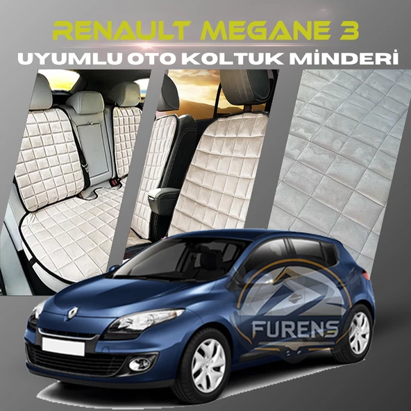 Renault Megane 3 Bej Renk Tay Tüyü Cepli & Terletmez Sırtlı Oto Koltuk Minder Seti - Koltuk Koruma Kılıfı (ÖN & ARKA TAM SET) ürün görseli 1