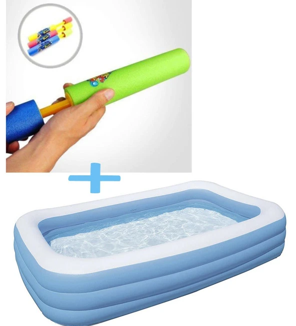 Su Pompalı-Bestway 54009 Deluxe Dikdörtgen Şişme Aile Havuzu - 3