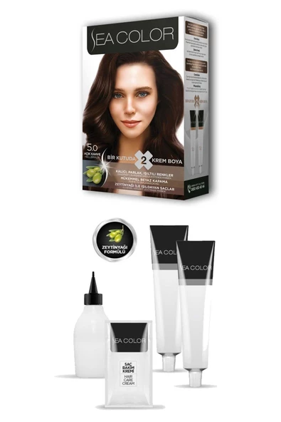 2 Tüp Krem Saç Boyası Seti Açık Kahve No:5.0 - Resim 2