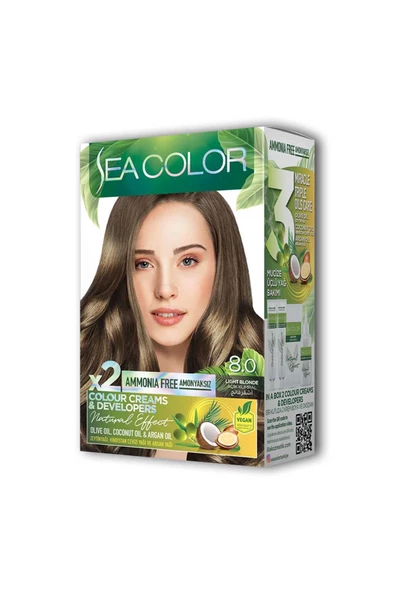 2X2 Tüp Krem Saç Boyası Seti Açık Kumral No:8.0 - Resim 3