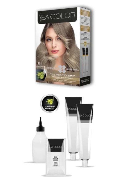 2 Tüp Krem Saç Boyası Seti Elmas Sarısı No:9.1 - Resim 2