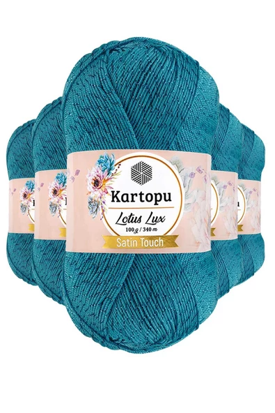 5 Adet Lotus Lux Bikini Büstiyer Bluz Simli Örgü İpi K512 Turquaz ürün görseli