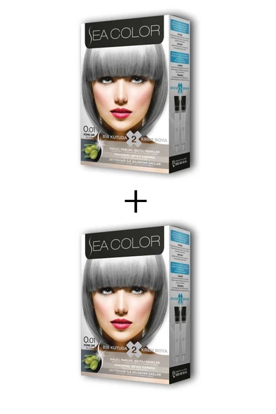 2X2 Tüp Krem Saç Boyası Seti Füme Gri No:0.01 ürün görseli