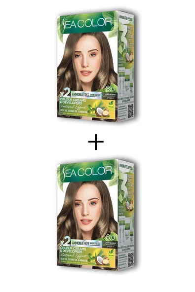 2X2 Tüp Krem Saç Boyası Seti Açık Kumral No:8.0 ürün görseli