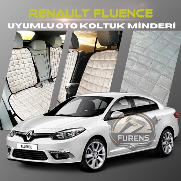 Renault Fluence Bej Renk Tay Tüyü Cepli & Terletmez Sırtlı Oto Koltuk Minder Seti - Koltuk Koruma Kılıfı (ÖN & ARKA TAM SET) ürün görseli 1