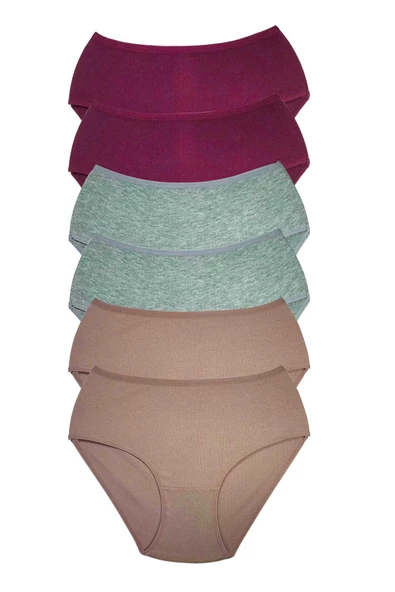 6 Adet Kadın Yüksek Bel Ribana Bato Külot S084 ürün görseli