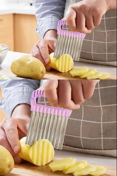 Pratik Cips Chopper Şekilli Sebze Meyve Ve Gıda Dilimleyici - 3