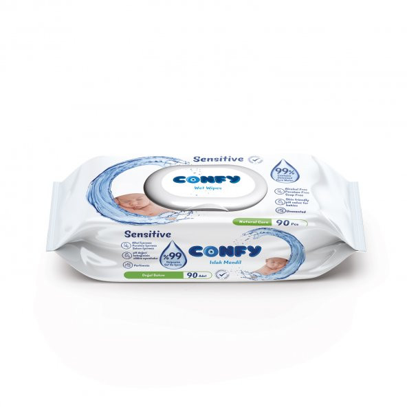 Confy Premium Sensitive Islak Mendil 90 Adet