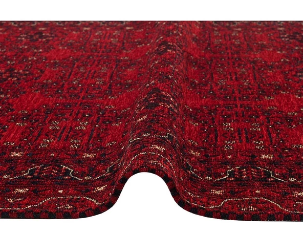 Eko Buhari Afgan Yağcıbedir Desenli Hav Toz Vermez Yıkanabilir Kaymaz Dokuma Halı BHR02 - Resim 2