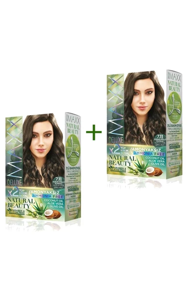 2 Paket Natural Beauty Amonyaksız Saç Boyası 7.11 Yoğun Küllü Kumral ürün görseli