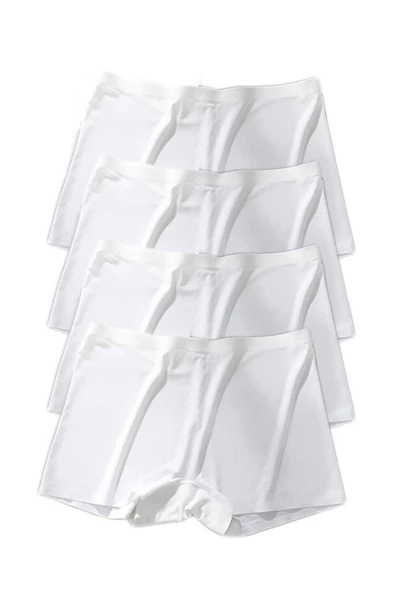 4 Adet Kadın Dikişsiz Görünmez İz Yapmaz Mini Şort Boxer Beyaz - Resim 2