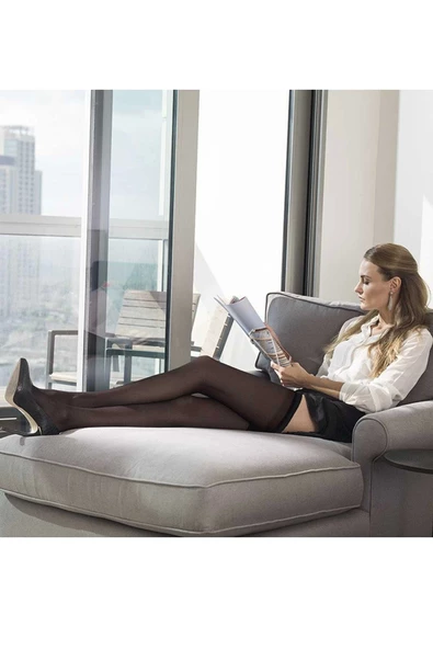 6 Adet Mus Kaçmaz Lastikli Çorap 70 denye 38 Bronz - Resim 2