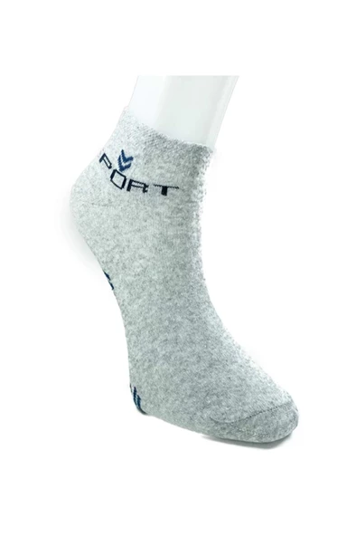 12 Çift Pamuklu Erkek Yazlık Spor Bilek Çorap Siyah Gri Lacivert - Resim 4