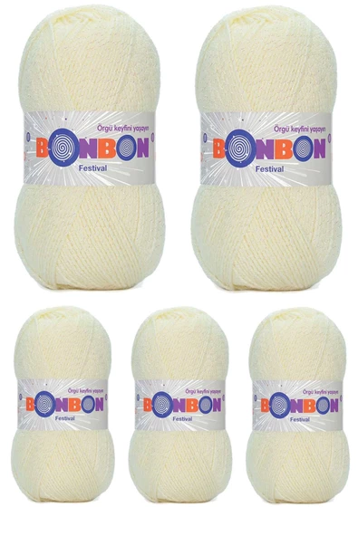 5 Adet Festival Simli Örgü İpi Yünü Renk No:223 ürün görseli