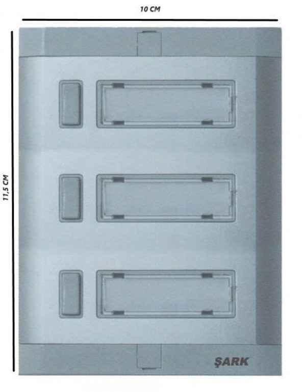 Aluminyum 3lü Zil Butonu Işıksız Hpsiz Yenişark - 2
