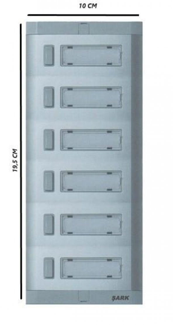 Aluminyum 6lı Zil Butonu Işıksız Hpsiz Yenişark - 2