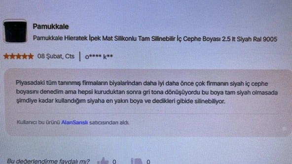 Pamukkale HieraTek İpek Mat Silikonlu Tam Silinebilir İç Cephe Boyası 15 Lt Orjinal Siyah - 2