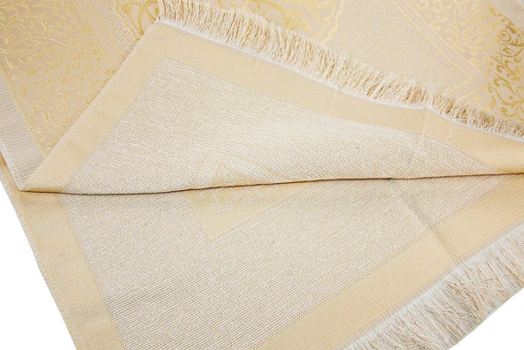 Canım Anneme Seccadeli ve İnci Tesbihli Özel Silindir Kutulu Set - Krem Renk - Resim 6