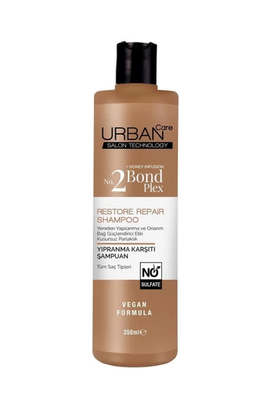 Urban Care No.2 Bond Plex Restore Repair Yıpranma Karşıtı Saç Bakım Şampuanı 350 ml x2 Adet - Resim 3