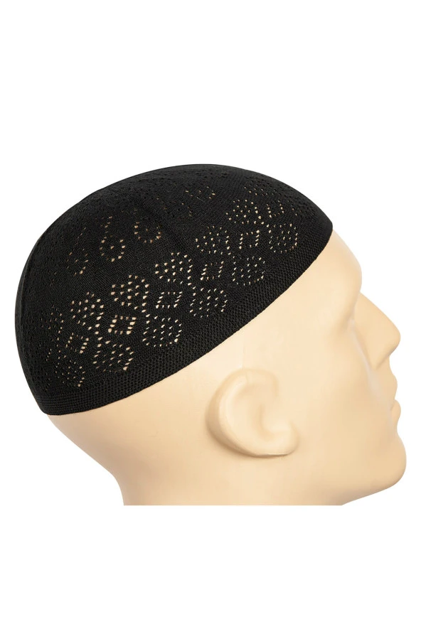 Mercan Namaz Takkesi Siyah 12 Adet - Resim 9