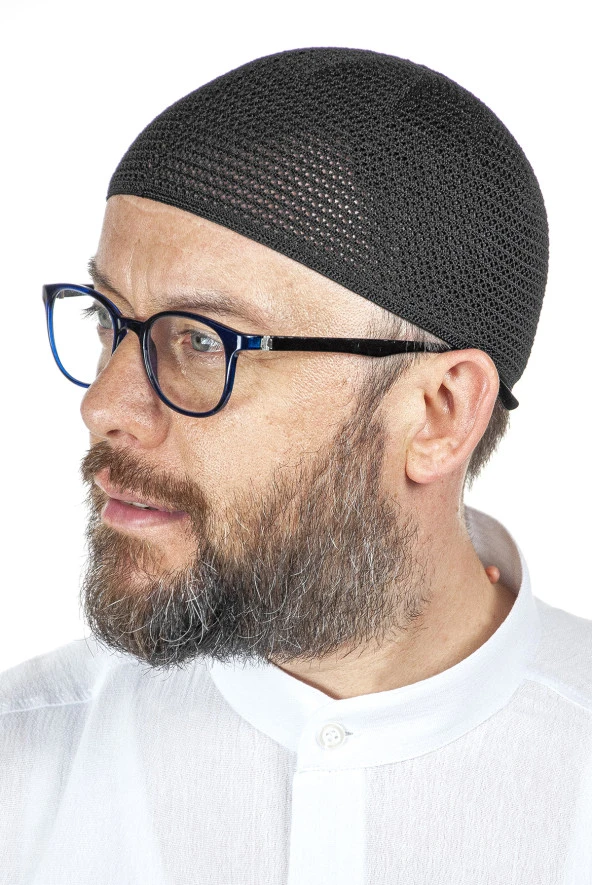Lüks Çelik Örme Namaz Takkesi Siyah 1 Adet