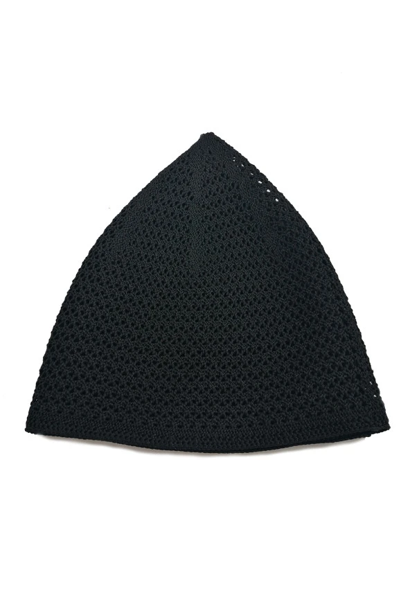 Lüks Çelik Örme Namaz Takkesi Siyah 1 Adet - Resim 6