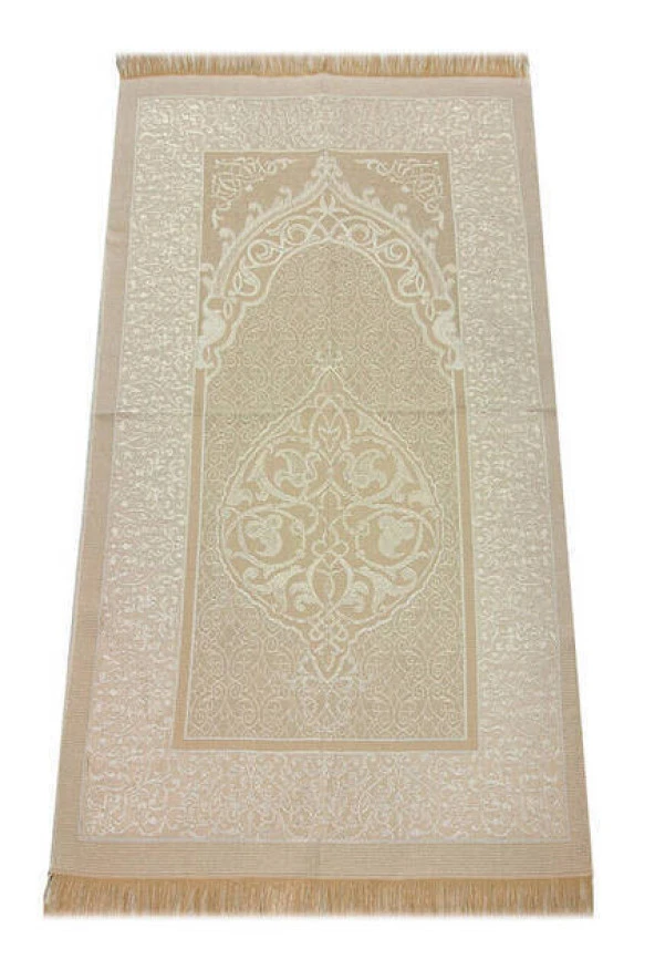 Özel Hediyelik Kutulu Seccadeli Tesbihli Set Beyaz - Resim 7