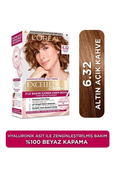 L'Oreal Paris Creme Saç Boyası 6.32 Altın Açık Kahve ürün görseli