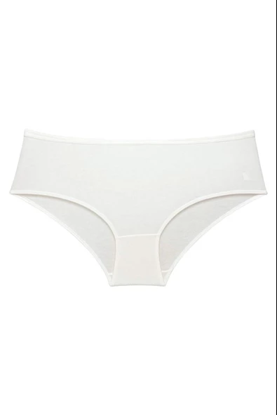 3 Adet Kadın Yüksek Bel Bato Külot Beyaz Krem Pudra - Resim 3