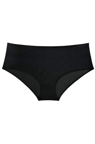 3 Adet Kadın Yüksek Bel Bato Külot Siyah Ten Krem - Resim 4