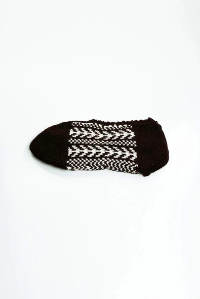 2 Çift El Örgüsü Kışlık Şık Kadın Yün Patik Set 11 - 3