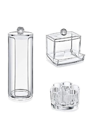 3'lü Organizer Makyaj Kozmetik Organizeri - Resim 3