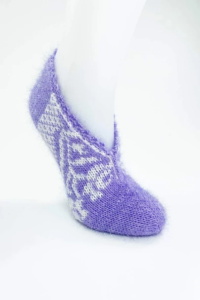 2 Çift El Örgüsü Kışlık Şık Kadın Yün Patik Set 1 - 4