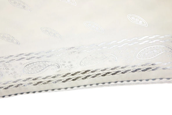 Biricik Anneme Özel Silindir Kutulu Set - İnci Tesbihli - Varaklı Kesik Elyaf Mevlid Örtülü - Krem Renk - Resim 6