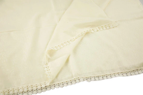 Anneler Gününe Özel Silindir Kutulu Set - İnci Tesbihli - Pamuklu Desenli Fistolu Mevlid Örtülü - Krem Renk - Resim 3