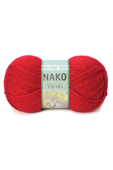 5 Adet Vizon Premium Akrilik El Örgü İpi Yünü Renk No:251 Bayrak Kırmızı - Resim 2