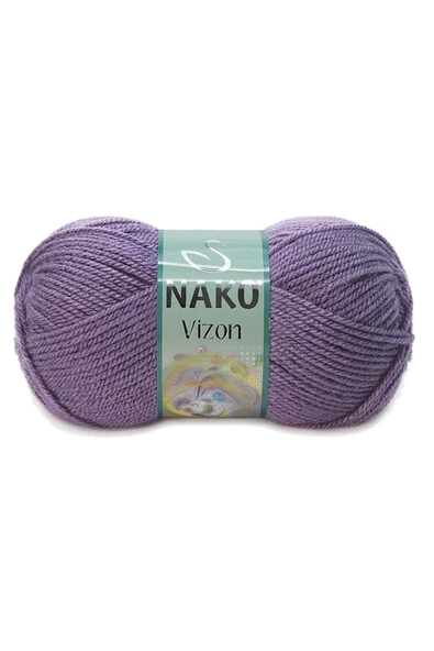 5 Adet Vizon Premium Akrilik El Örgü İpi Yünü Renk No:6684 Açık Mürdüm - Resim 2