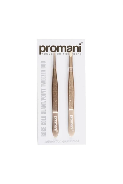 Promani Rose Altın 2 Li Cımbız Seti (eğik Uçlu/sivri Uçlu) PR-928