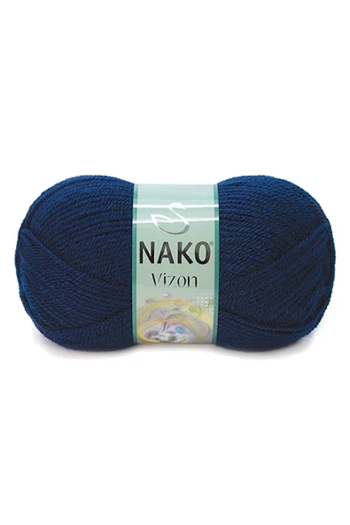 5 Adet Vizon Premium Akrilik El Örgü İpi Yünü Renk No:148 Lacivert - Resim 2